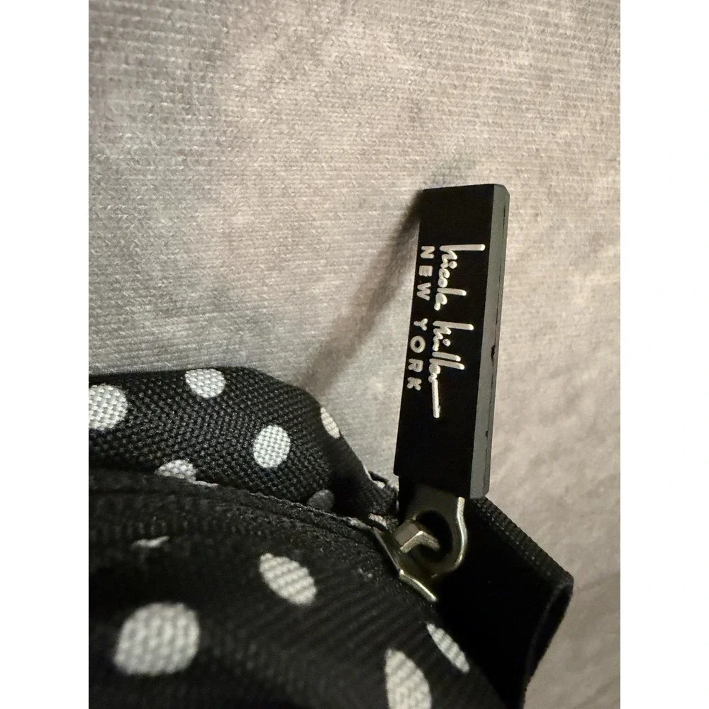 Nicole Miller New York Black & White Polka Dot Zipper Makeup Bag